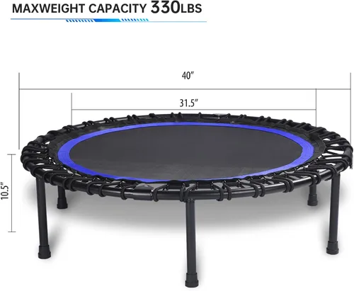 Miniatura 5 de Mini Fitness Trampoline with Bungees – Stable & Quiet Rebounder for Adults, Perfect for Indoor & Outdoor Workouts