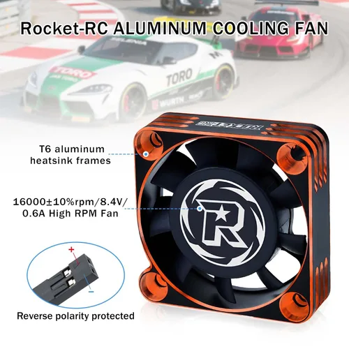 Miniatura 5 de Paquete de 2 ventiladores de refrigeración de motor RC de 1.575 pulgadas, ventilador de enfriamiento ESC de 16000RPM para camión 1/10 1/8 RC