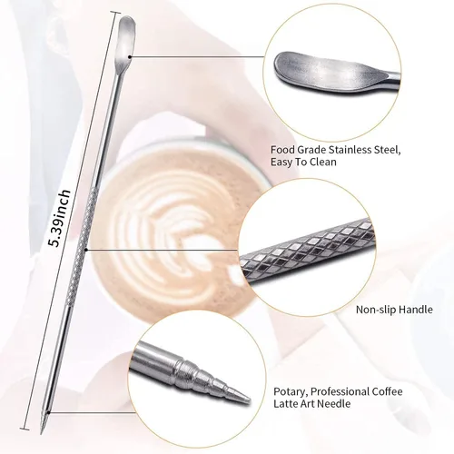 Miniatura 3 de Jarras para espumar leche - 350 ml / 12 oz de acero inoxidable, jarras de vapor para café/leche/capuchino/arte de café con leche, jarra de leche