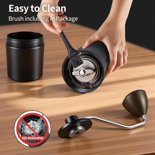 Miniatura 5 de Molinillo de café manual, molinillo de café manual con capacidad de 0.88 oz con rebaba cónica de acero inoxidable CNC, ajuste interno ajustable