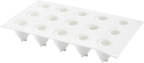 Miniatura 12 de Restaurantware - Molde de silicona para fresas de 15 cavidades, 1 molde de fresa listo para horno, flexible, congelable, blanco de silicona