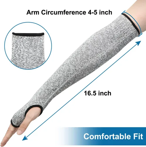 Miniatura 5 de Geyoga 2 pares de mangas de protección de brazo de nivel 5, resistentes a los cortes, protectores de antebrazo para piel fina y moretones