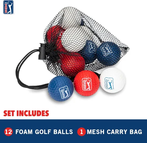 Miniatura 2 de Franklin Sports PGA TOUR - Pelotas de golf de espuma para interiores y exteriores, pelotas de golf de espuma para niños y adultos, vuelo limitado
