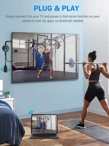 Miniatura 2 de Adaptador de pantalla inalámbrico 4K 1080P, PPT fundido, películas de i-Phone, tableta, i-Pad, computadora portátil, PC a TV, proyector, monitor