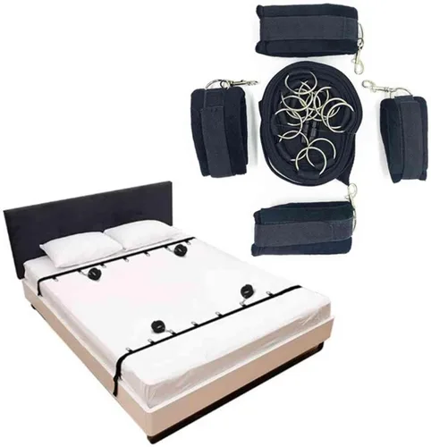 Miniatura 3 de Sujeción de cama para parejas, tamaño Queen, lazos sexuales para tobillos y muñecas, colchón King, cuerda y correas de cuerda, material sexual