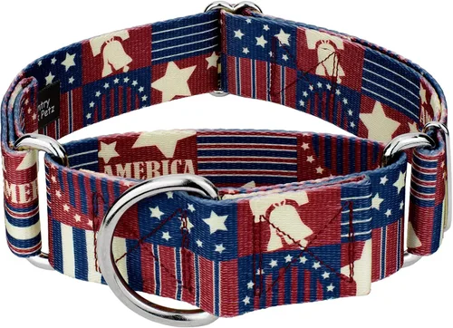Miniatura 13 de Country Brook Petz HossFit Jr - Collar ancho de Martingala para perro, colección Americana con diseños patrióticos (celebración americana, mediano)
