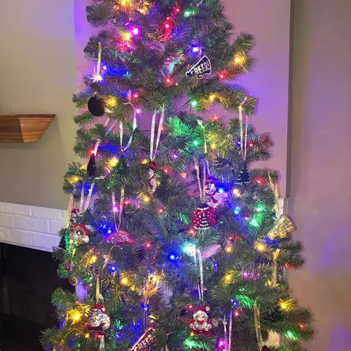 Miniatura 6 de Popfizzy Adornos de Navidad de Papá Noel 2023, decoración de Navidad para árbol, adornos de árbol de Navidad con diamantes de imitación, decoración