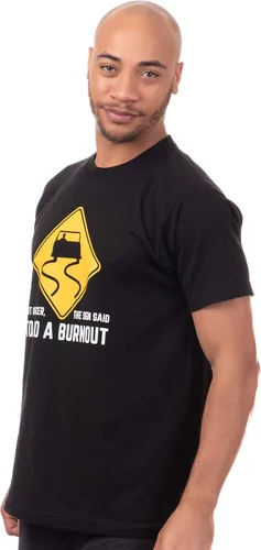 Miniatura 3 de But Officer, The Sign Said to do a Burnout Funny Car Guy Auto Racing Sarcasmo Joke Graphic Camiseta para hombres y mujeres
