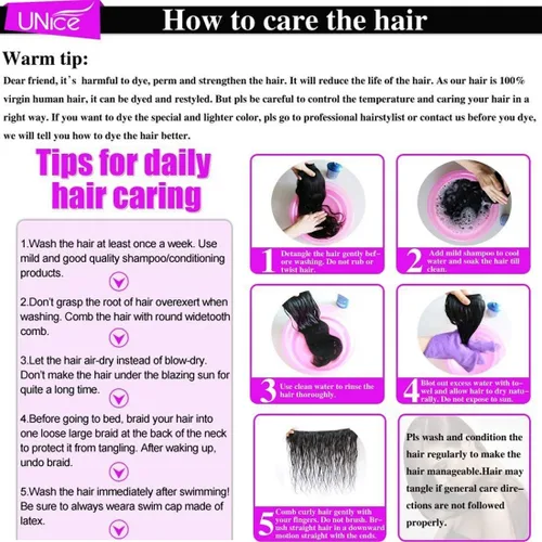 Miniatura 8 de Unice - Cabello ondulado brasileño 8A, cabello virgen, 3 unidades, extensiones tejidas de 100 % cabello humano, color natural, 3.3 a 3.5 onzas