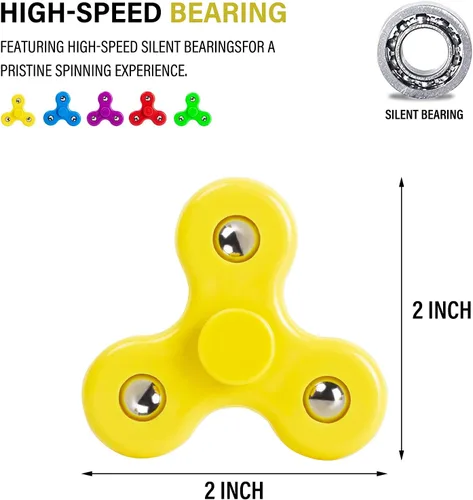 Miniatura 3 de YOLOPLUS+ 5 piezas Fidget Spinner Juguetes para niños, tamaño mini, juguetes de mano para aliviar la ansiedad y el estrés, regalos de cumpleaños