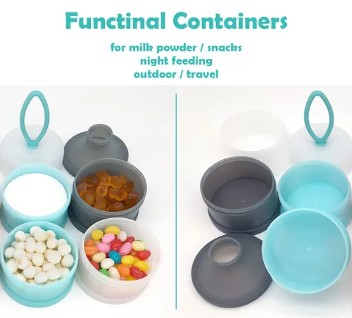 Miniatura 2 de Recipiente dispensador de fórmula para bebés, Dispensador portátil de leche en polvo, Contenedor de almacenamiento de viaje para alimentación