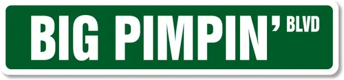 MIGHTY SKINS Big Pimpin Street - Calcomanías para rap de dinero, rap, hip hop, interiores/exteriores, 1.5 x 7 pulgadas, paquete de 3 calcomanías