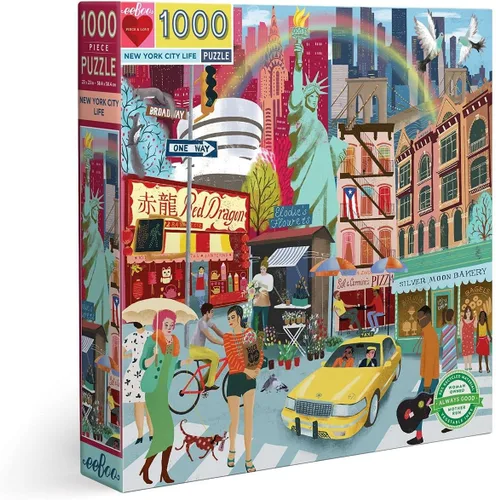 Miniatura 12 de eeBoo Berlin Life - Rompecabezas de 1000 piezas para adultos, cuadrado de 23 x 23 pulgadas, fabricado con tablero reciclado y tinta a base