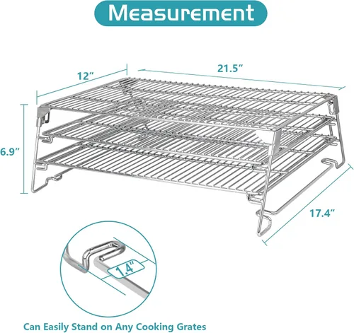 Miniatura 3 de Rejillas para carne deshidratada para Traeger Smoker Pro 575 22 34 Rejilla de enfriamiento y calentamiento para barril de 21" de profundidad de Pit