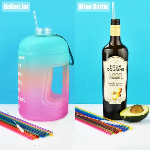 Miniatura 6 de ALINK Pajitas de plástico reutilizables de 13 pulgadas, pajitas de repuesto extra largas coloridas de Tritan para vasos Stanley, botellas de agua