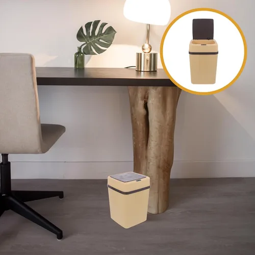 Miniatura 4 de Automatic Touchless Trash Can Smart Sensor Garbage Bin for Kitchen Office Bedroom Bathroom Practical Large Capacity Waste Container in Khaki