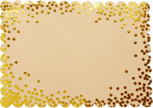 Miniatura 7 de Blue Panda Manteles individuales rectangulares desechables de papel dorado, borde festoneado y lunares de lámina dorada, 50 unidades para fiestas