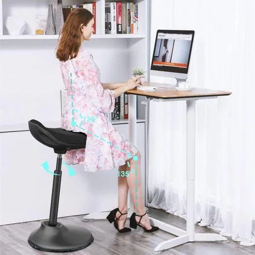 Miniatura 2 de Silla de escritorio de pie, Taburete de pie ergonómico ajustable, Silla de equilibrio giratoria para sentarse, Almohadilla inferior antideslizante