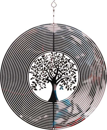Miniatura 20 de Spring Song Árbol de la vida 3D Kinetic Wind Spinner para patio y jardín, de acero inoxidable, para interiores y exteriores, decoración colgante