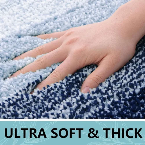 Miniatura 4 de Arotive Alfombras de baño de microfibra, peludas, suaves y absorbentes, antideslizantes, de felpa gruesa, lavables a máquina, para base de inodoro