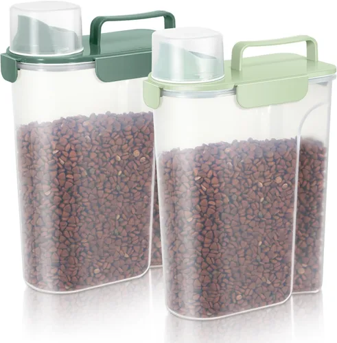 Miniatura 27 de LEAWALK Recipiente de almacenamiento de alimentos para perros, boquilla grande mejorada sin BPA, contenedores de plástico de almacenamiento