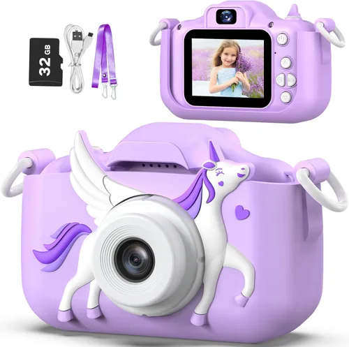 Miniatura 8 de Goopow - Cámara de selfie digital para niños, juguete de cámara de video para niñas de 3 a 9 años con cubierta protectora, regalos de Navidad