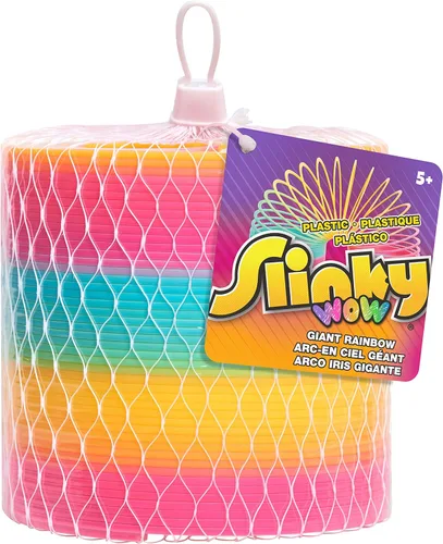 Miniatura 4 de Slinky el resorte original que camina de juguete, Slinky gigante de plástico de arcoíris de 5 pulgadas de diámetro, juguete antiestrés, juguetes