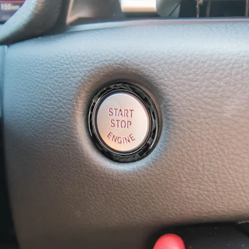 Miniatura 3 de Cubierta de anillo para botón de arranque del motor, fibra de carbono, sin llave, botón de arranque con un clic, adhesivo para el panel de ajuste