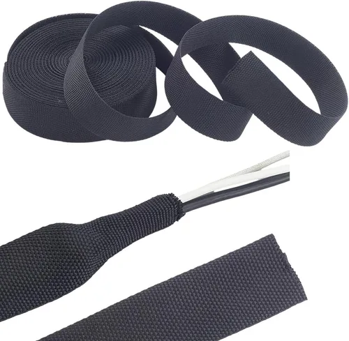 Miniatura 8 de Protectores de cable de polietileno de 65.6 pies, 2 tamaños, expandibles, trenzados, tubería de malla de alambre flexible, telar de manga de arnés
