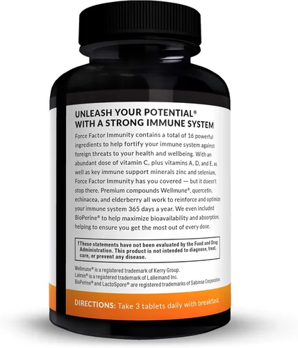 Miniatura 3 de Force Factor Inmunidad, paquete de 2, refuerzo de apoyo inmunológico con saúco y 1000 mg de vitamina C, más vitamina D, zinc, probióticos
