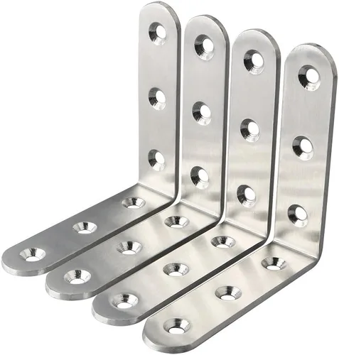 Miniatura 18 de Alise 4 soportes en L resistentes, soportes de esquina de 3.2 x 3.2 pulgadas, soportes flotantes blancos para estantes, soportes de montaje en pared