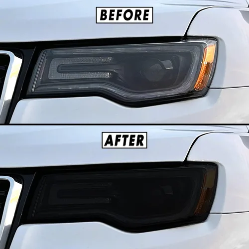SlickMod Vinilo PreCortado Tinta de Humo para Faro y Antiniebla de Jeep Grand Cherokee 2014-2021 (1. Faro, 20 por ciento de Humo Oscuro)