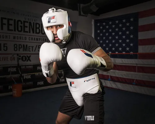 Guantes de entrenamiento de cuero de lucha - Boxeo, MMA, Kickboxing, saco de boxeo, guantes de Sparring Oz Blanco
