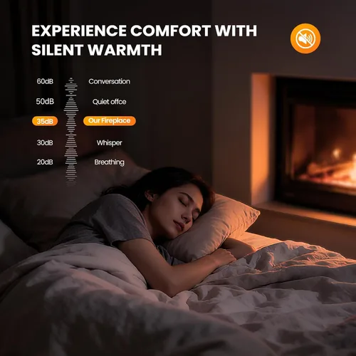 Miniatura 3 de Sweetcrispy - Chimenea eléctrica de 36 pulgadas para insertar, 1500 W montada en pared y empotrada, estufa de leña independiente con control remoto
