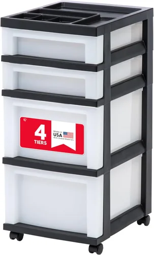 Miniatura 11 de IRIS USA Organizador de almacenamiento de plástico, movible con ruedas y 3 cajones, para el aula, artículos de manualidades, tocador, armario, baño