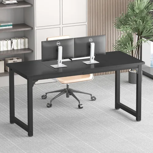 Miniatura 13 de NSdirect - Escritorio extra grande de 63 pulgadas XL para computadora, tiene una amplia mesa de trabajo para escritura, juegos y trabajo en casa