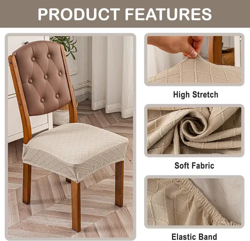 Miniatura 3 de Genina Fundas de asiento impermeables para sillas, fundas de asiento para sillas de comedor, fundas para sillas de cocina, fundas para sillas