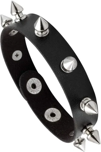 Miniatura 4 de Manfnee Pulsera gótica punk con remaches de clavos de metal, ajustable C: 3 piezas