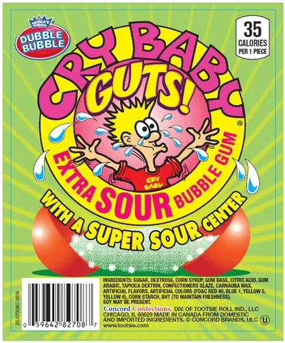 Miniatura 2 de Cry Baby Guts - Goma de mascar con relleno extra ácido, bolsa a granel de 3 libras