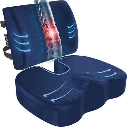 Miniatura 27 de FORTEM Cojín para Silla de Oficina, Cojín para Silla de Oficina, Almohada de Apoyo Lumbar para Silla de Oficina, Espuma Viscoelástica para Aliviar