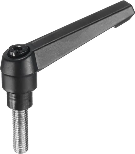 Miniatura 51 de uxcell Manija de palanca de sujeción ajustable M5 x 0.787 in óxido negro métrico acero al carbono macho roscado perillas de mano con botón