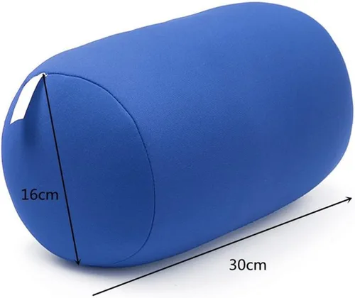 Miniatura 4 de ECYC Mini rollo almohada conveniente viaje azul almohadas micro talón cojín trasero, 11.8x6.3 in