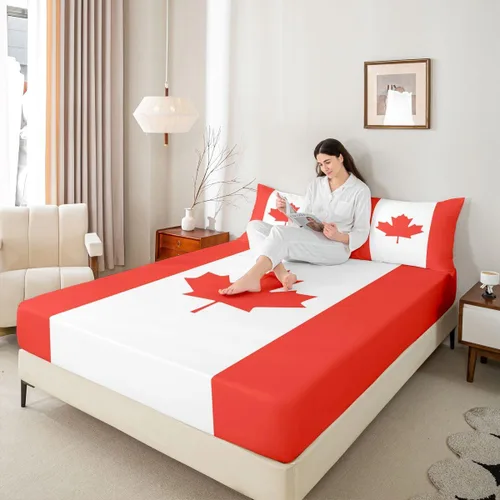 Miniatura 29 de Erosebridal American Flag Fitted Sheet Twin, Hockey Bedding Set United States Sports Games Bed Sheets for Kids Boys Teens Bedroom, Red White