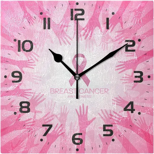 Miniatura 12 de Naanle Reloj de pared acrílico con estampado de purpurina rosa brillante, diseño de princesa para niña, redondo, cuadrado, diamante, pintura al