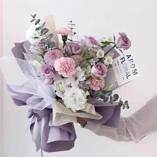 Miniatura 5 de Papel de regalo floral simple de color sólido, impermeable, 1 rollo de suministros para floristería, papel de regalo para ramo de flores, blanco