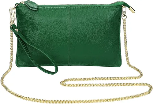 Miniatura 2 de Uromee Cartera de mano para mujer, de piel auténtica, con cadena de hombro desmontable
