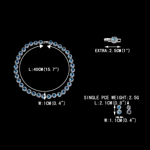 Miniatura 4 de EVER FAITH Gorgeous Round Cut Cubic Zirconia Birthstone Bridal Necklace Earrings Tennis Bracelet Sets Wedding Prom Jewelry Set for Women