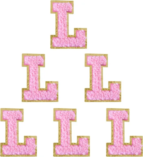 Miniatura 162 de 6 piezas de parches de letras de chenilla autoadhesivas, parches de letras preppy de 2 pulgadas para bolsos, ropa y sombreros, grandes pegatinas