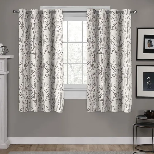 Miniatura 26 de Exclusive Home Branches - Par de paneles de cortinas de mezcla de lino con ojales, 54 x 84 pulgadas, negro