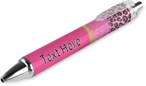 Miniatura 6 de Bolígrafos personalizados con estampado de leopardo negro y azul con punta de lápiz capacitivo, bolígrafos grabados personalizados con nombre